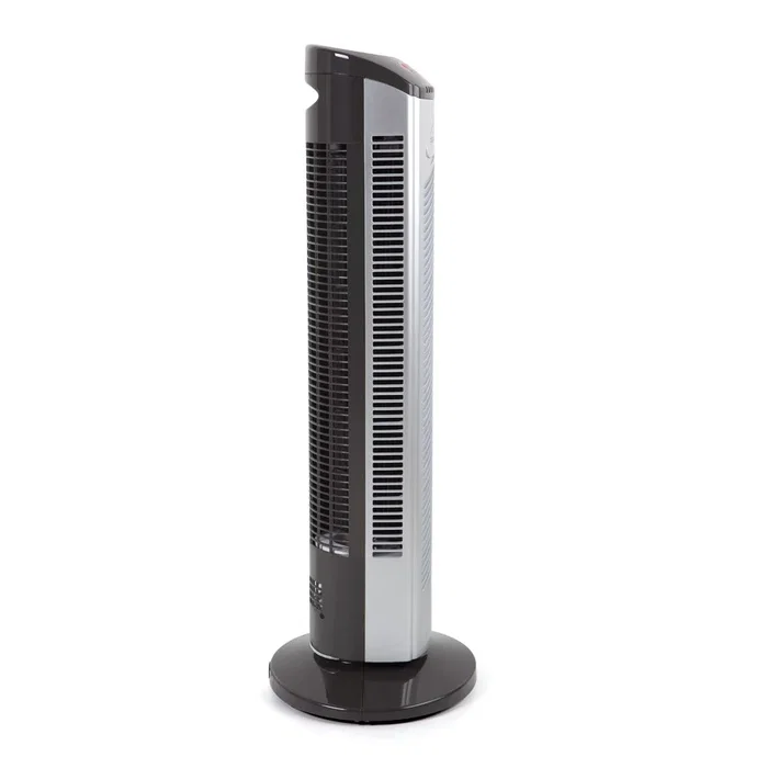 Orbegozo TWM 0975 Ventilador de Torre Oscilante, Negro/Acero Inoxidable, 45W, 3 Velocidades, Mando a Distancia, Temporizador 4h, 77 cm Alto