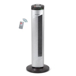 Orbegozo TWM 0975 Ventilador de Torre Oscilante, Negro/Acero Inoxidable, 45W, 3 Velocidades, Mando a Distancia, Temporizador 4h, 77 cm Alto