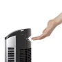 Orbegozo TWM 0975 Ventilador de Torre Oscilante, Negro/Acero Inoxidable, 45W, 3 Velocidades, Mando a Distancia, Temporizador 4h, 77 cm Alto