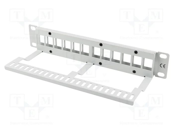 Lanberg Panel de parches vacío de 12 puertos, 1U, 10 pulgadas con organizador, gris Lanberg Panel de parches vacío de 12 puertos, 1U, 10 pulgadas con organizador, gris