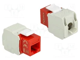 DeLOCK 86344 Módulo Keystone RJ45 a LSA Cat.6 UTP Rojo