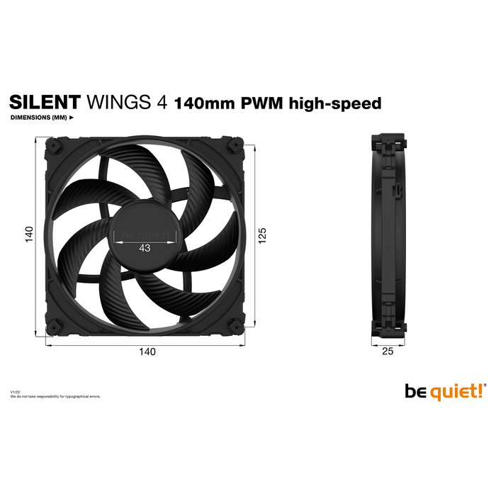 be quiet! Silent Wings 4 140mm PWM high-speed Negro