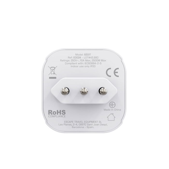Scape Travel Enchufe Schuko a Italia