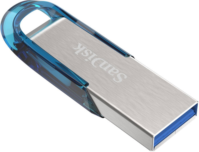 SanDisk Ultra Flair 64 GB USB tipo A 3.2 Gen 1 Azul, Plata