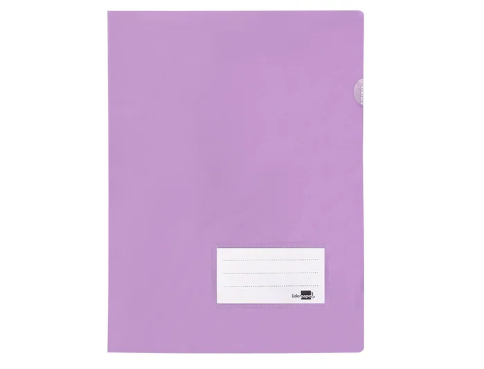 Liderpapel Carpeta dossier A4 con uñero, tarjetero y solapa lavanda opaco