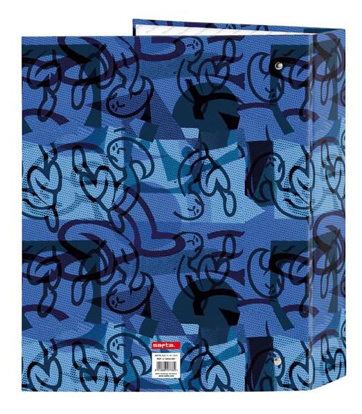 Carpeta de anillas El Niño Roller Azul Negro A4 27 x 33 x 6 cm