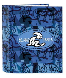 Carpeta de anillas El Niño Roller Azul Negro A4 27 x 33 x 6 cm