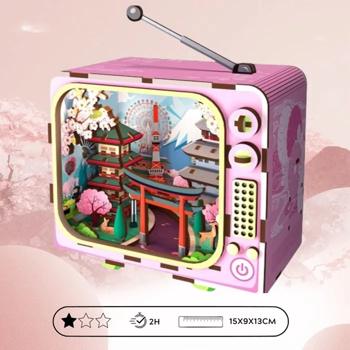 Book Nook - Kit de bricolaje para construir un sujetalibros en 3D - Fuji TV - 12,5 x × 8 x 13 cm