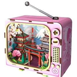 Book Nook - Kit de bricolaje para construir un sujetalibros en 3D - Fuji TV - 12,5 x × 8 x 13 cm