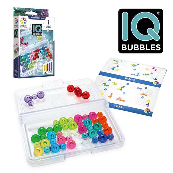 Smart Games Juego De Ingenio IQ Bubbles SG493, Juego de Mesa de Lógica con 120 Desafíos para Niños +7 Años