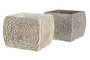 Macetero Shabby DKD Home Decor Blanco Gris 18 x 15 x 18 cm Set de 2 (4 Unidades)