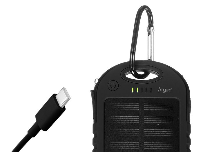 ARGON BATERIA PORTATIL SOLAR con 5000mAh y USB C