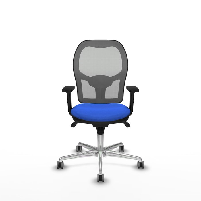 PIQUERAS Y CRESPO Silla de oficina Jorquera con mecanismo Sincro, tela azul y malla gris PIQUERAS Y CRESPO Silla de oficina Jorquera con mecanismo Sincro, tela azul y malla gris