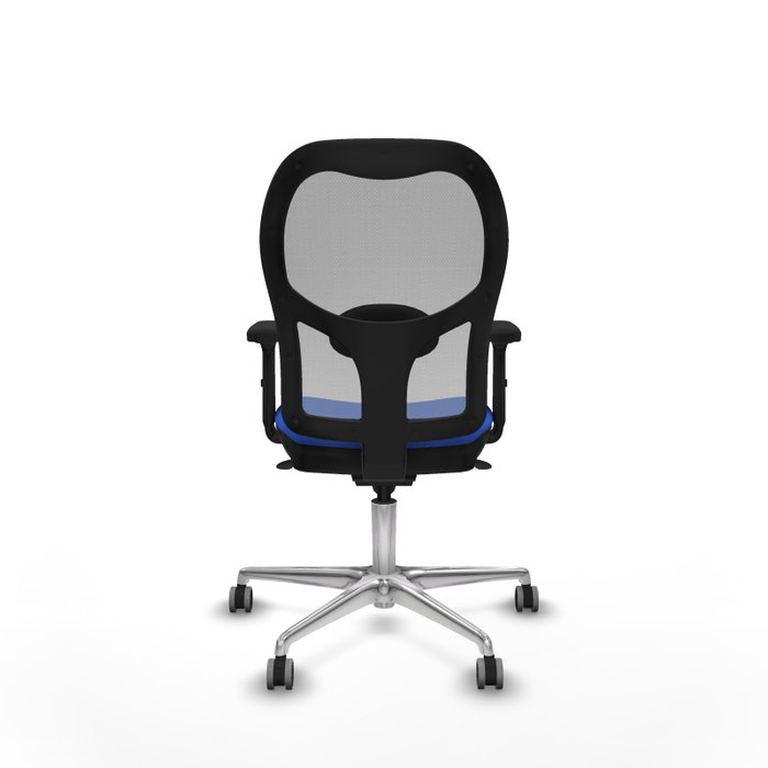 PIQUERAS Y CRESPO Silla de oficina Jorquera con mecanismo Sincro, tela azul y malla gris PIQUERAS Y CRESPO Silla de oficina Jorquera con mecanismo Sincro, tela azul y malla gris