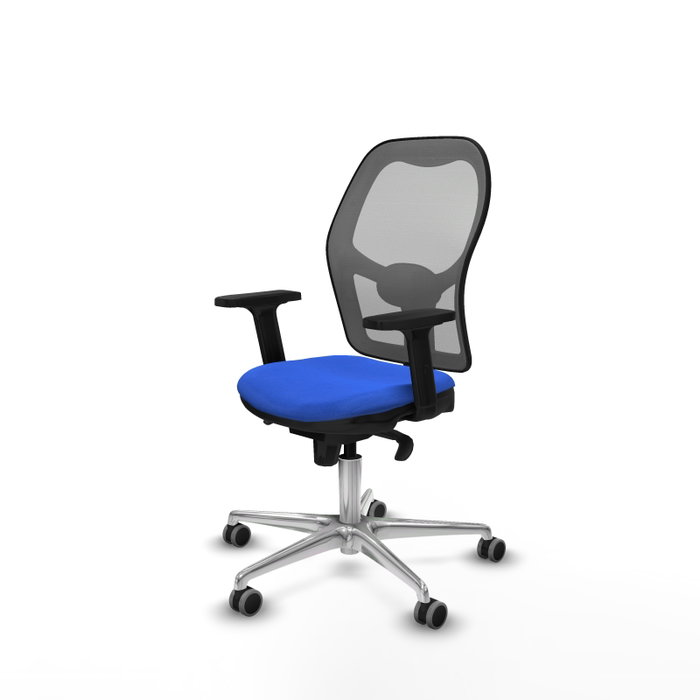 PIQUERAS Y CRESPO Silla de oficina Jorquera con mecanismo Sincro, tela azul y malla gris PIQUERAS Y CRESPO Silla de oficina Jorquera con mecanismo Sincro, tela azul y malla gris