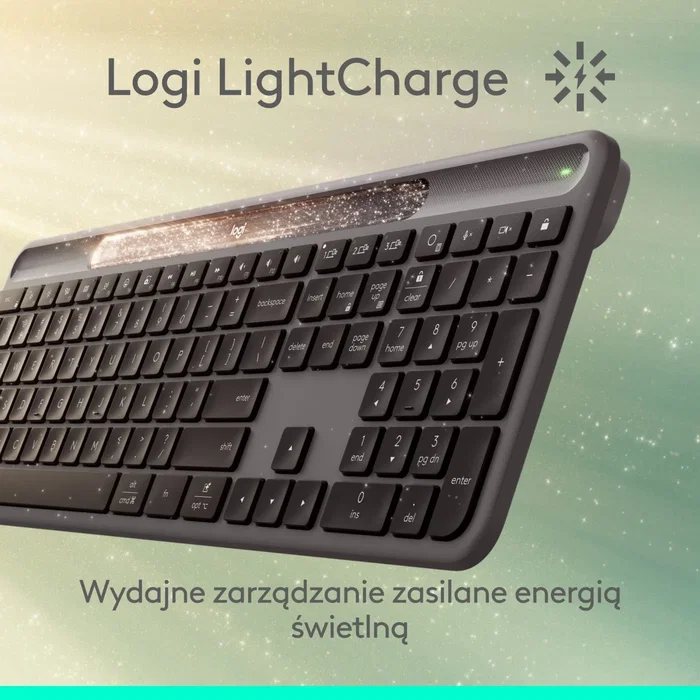 Logitech Teclado Inalámbrico Signature Slim Solar+ Grafito Diseño Polaco Logitech Teclado Inalámbrico Signature Slim Solar+ Grafito Diseño Polaco