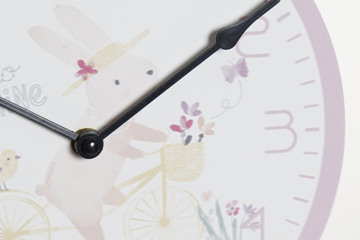 DKD Home Decor Reloj Infantil Conejo Rosa y Azul 2 Unidades 3.5 x 24 x 24 cm