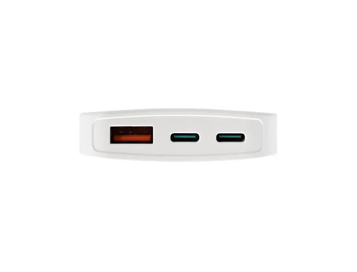 TNB Cargador GaN de 65W con 2 USB-C y 1 USB-A, Enchufe Plegable, Blanco