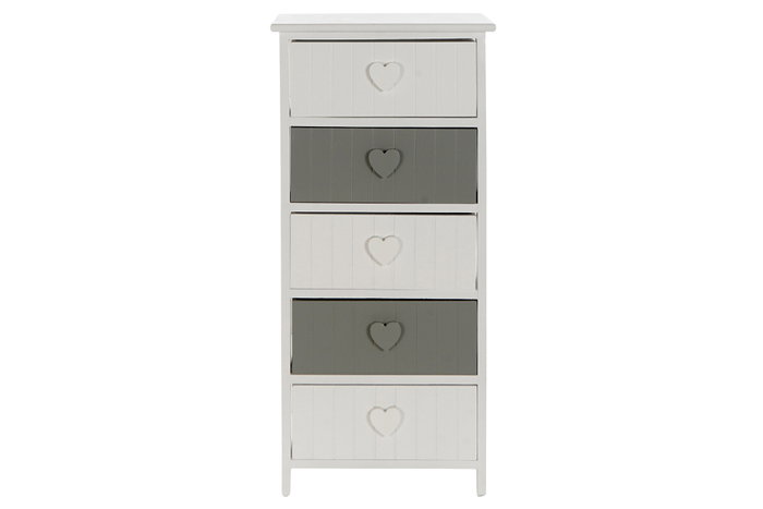 DKD Home Decor Cajonera Blanco Gris 5 Cajones 29 x 90 x 40 cm DKD Home Decor Cajonera Blanco Gris 5 Cajones 29 x 90 x 40 cm
