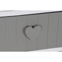 DKD Home Decor Cajonera Paulownia Corazones Blanco y Gris