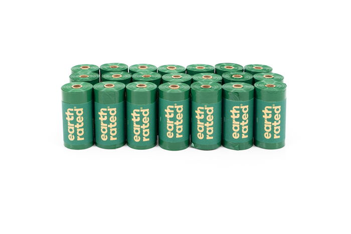 Earth Rated Bolsas Eco-Friendly para Recogida de Excrementos, Extra Largas y Resistentes, 21 Rollos