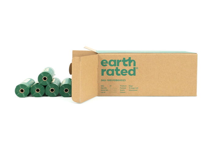 Earth Rated Bolsas Eco-Friendly para Recogida de Excrementos, Extra Largas y Resistentes, 21 Rollos