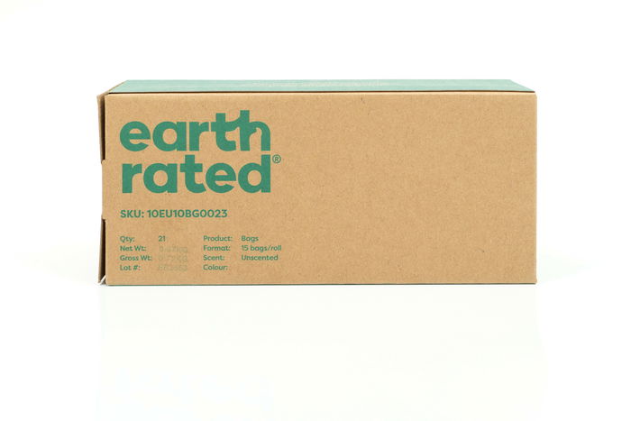 Earth Rated Bolsas Eco-Friendly para Recogida de Excrementos, Extra Largas y Resistentes, 21 Rollos
