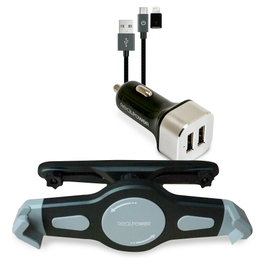 Realpower Tablet Car Set con Cargador KFZ y Soporte para Tablet