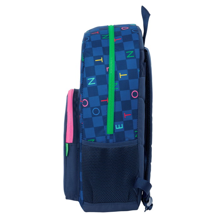 Mochila Escolar Benetton Damero Azul marino 30 x 46 x 14 cm Mochila Escolar Benetton Damero Azul marino 30 x 46 x 14 cm