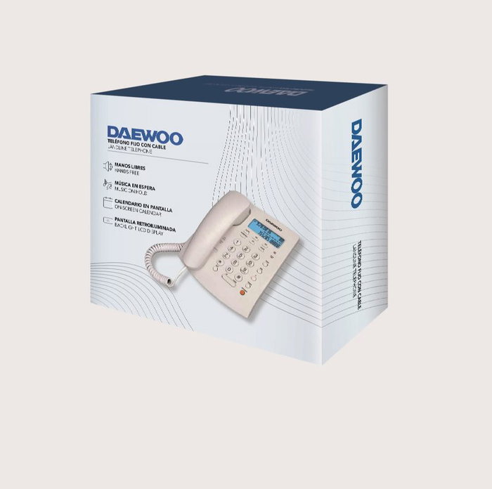 Daewoo - Teléfono supletorio, inalámbrico, para cocina, baño o habitación (Base y auricular)