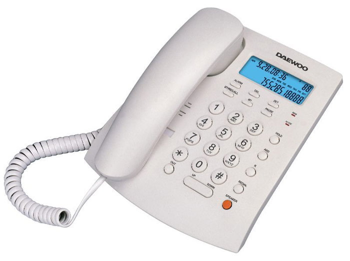 Daewoo - Teléfono supletorio, inalámbrico, para cocina, baño o habitación (Base y auricular)