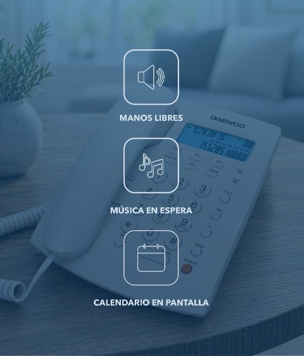 Daewoo DW6310 Teléfono Fijo Blanco con Pantalla Retroiluminada