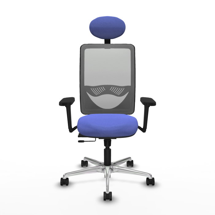 PIQUERAS Y CRESPO Silla de oficina Zulema con mecanismo Sincro/Traslack, Azul claro y Gris