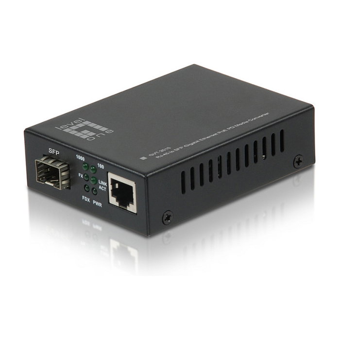 LevelOne Convertidor Media Fibra Óptica, RJ45 a SFP, Gigabit Ethernet 10/100/1000Mbps