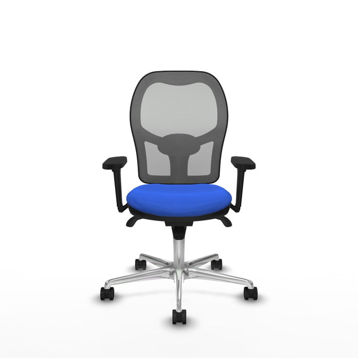 PIQUERAS Y CRESPO Silla de oficina Jorquera con mecanismo Sincro, Tela Azul y Malla Gris