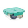 Recipiente Cuadrado Hermético Vidrio Turquesa Luminarc 76 cL (6 Unidades)