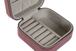 DKD Home Decor Joyero Urban Magenta Crema Poliester 9.5 x 5 x 9.5 cm (4 Unidades)