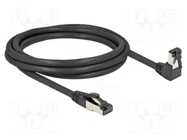 DeLOCK Cable de red RJ45 Cat.8.1 S/FTP 2 m Negro con conector angular