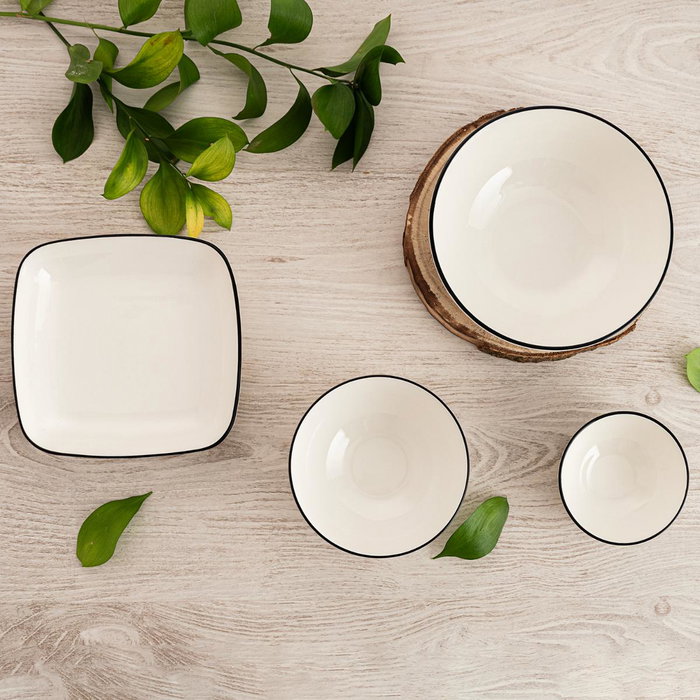 Quid Bol Ensaladera Porcelana Gastro Black 20,5 cm (6 Unidades)