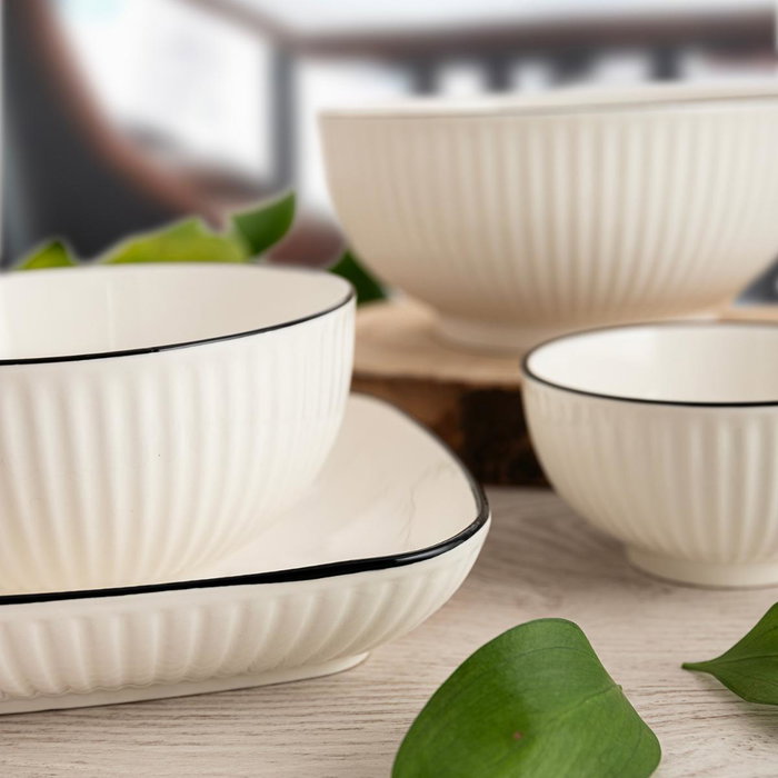 Quid Bol Ensaladera Porcelana Gastro Black 20,5 cm (6 Unidades)
