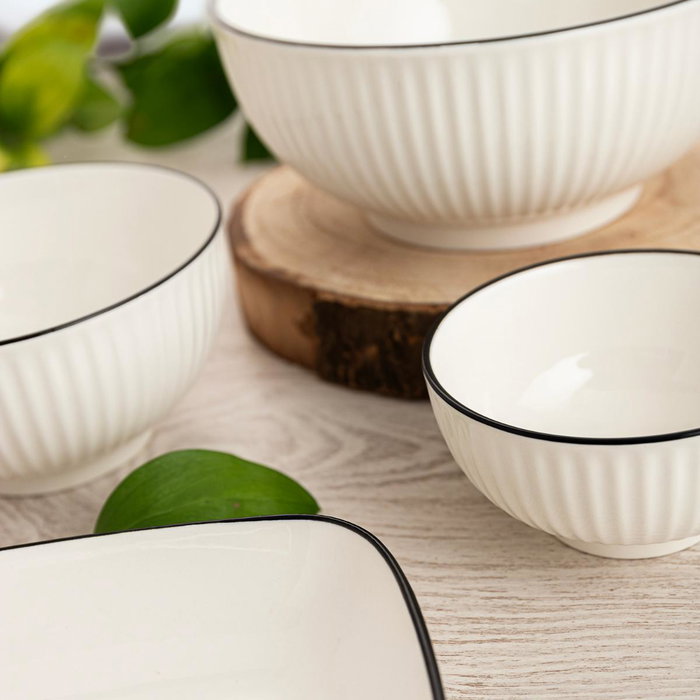 Quid Bol Ensaladera Porcelana Gastro Black 20,5 cm (6 Unidades)