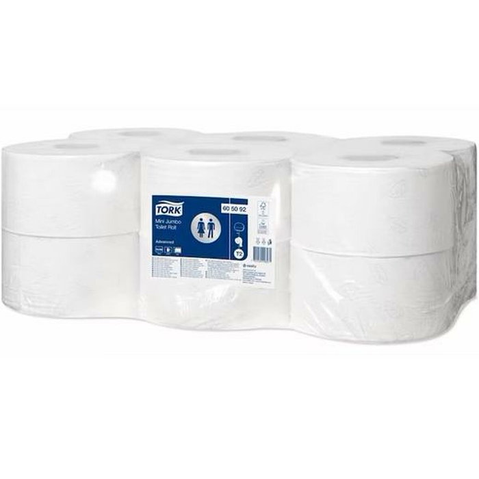Tork Papel Higiénico Mini Jumbo Advanced 2 Capas Blanco Bolsa de 12 Tork Papel Higiénico Mini Jumbo Advanced 2 Capas Blanco Bolsa de 12