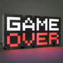 Paladone Lámpara 8-BIT Game Over Decorativa LED con Cable USB 30x10cm