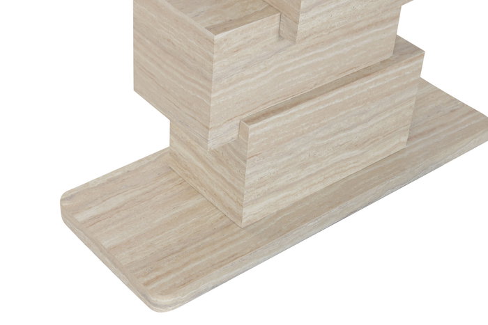 DKD Home Decor - Consola Moderna de Granito y MDF, Beige, 150 cm de Ancho x 40 cm de Largo x 70 cm de Alto, Desmontable