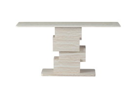 DKD Home Decor - Consola Moderna de Granito y MDF, Beige, 150 cm de Ancho x 40 cm de Largo x 70 cm de Alto, Desmontable