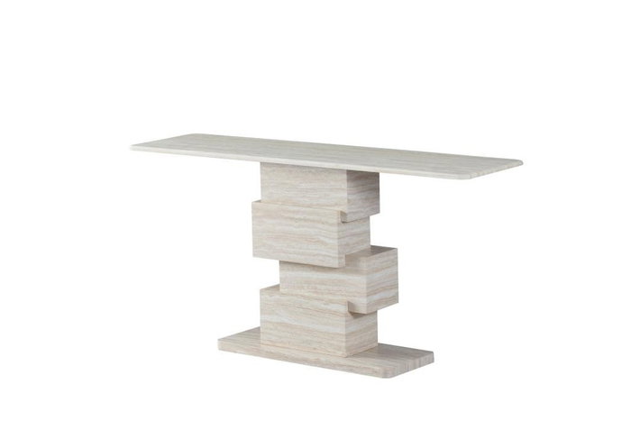 DKD Home Decor - Consola Moderna de Granito y MDF, Beige, 150 cm de Ancho x 40 cm de Largo x 70 cm de Alto, Desmontable
