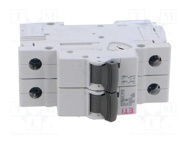 ETI POLAM Interruptor magnetotérmico ETIMAT P10 2P C6 6A 10kA ETI POLAM Interruptor magnetotérmico ETIMAT P10 2P C6 6A 10kA