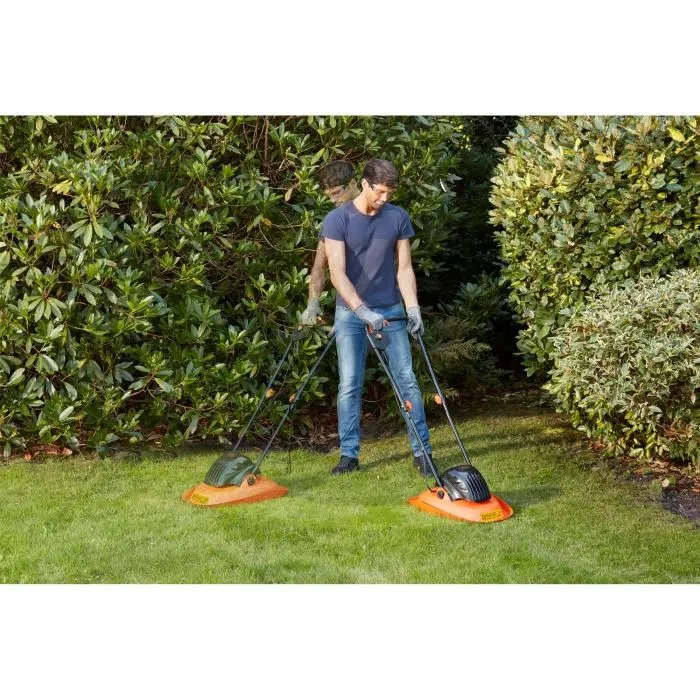 Black & Decker Cortacésped Eléctrico BEMWH551-QS con Colchón Neumático, 30cm, 1200W, 6 Cuchillas