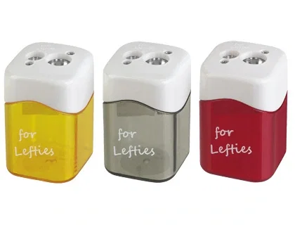 Mor Sacapuntas Metálico para Zurdos, 2 Usos con Depósito, Colores Surtidos