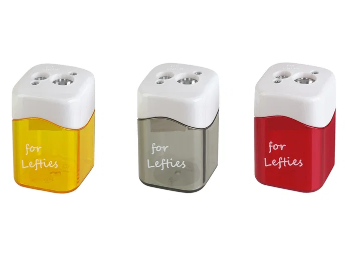 Mor Sacapuntas Metálico para Zurdos, 2 Usos con Depósito, Colores Surtidos